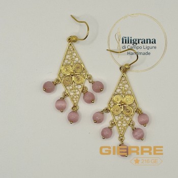 Placcato oro pietre rosa